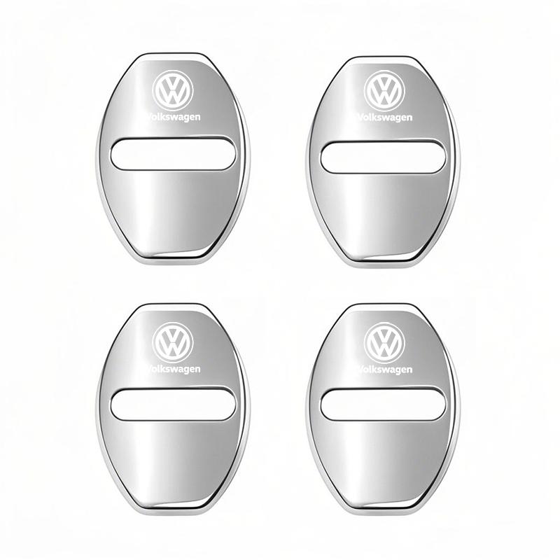 Lijk1 4Pcs Metal Car Door Lock Cover Protective Buckle Cover Sticker Tire Valve For VW GTI Polo Golf MK6 Passat Tiguan Arteon Jetta CC