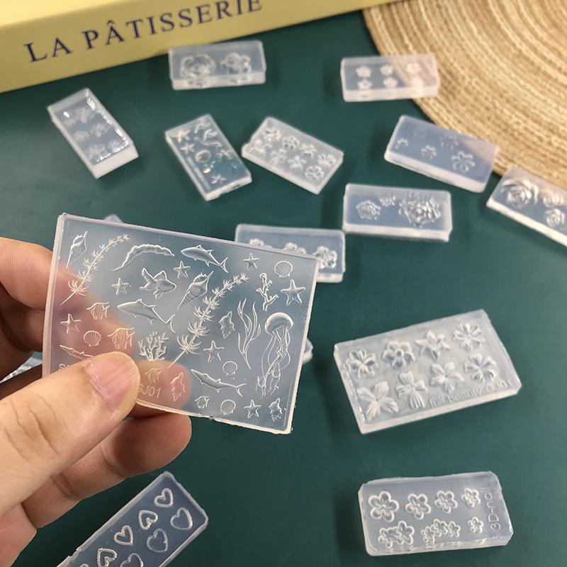 3D Rose Flower Silicone Nail Mold Ocean Style Shell Starfish Nail Transparent Mold Diy Nail Art Decoration Manicure Design Tools