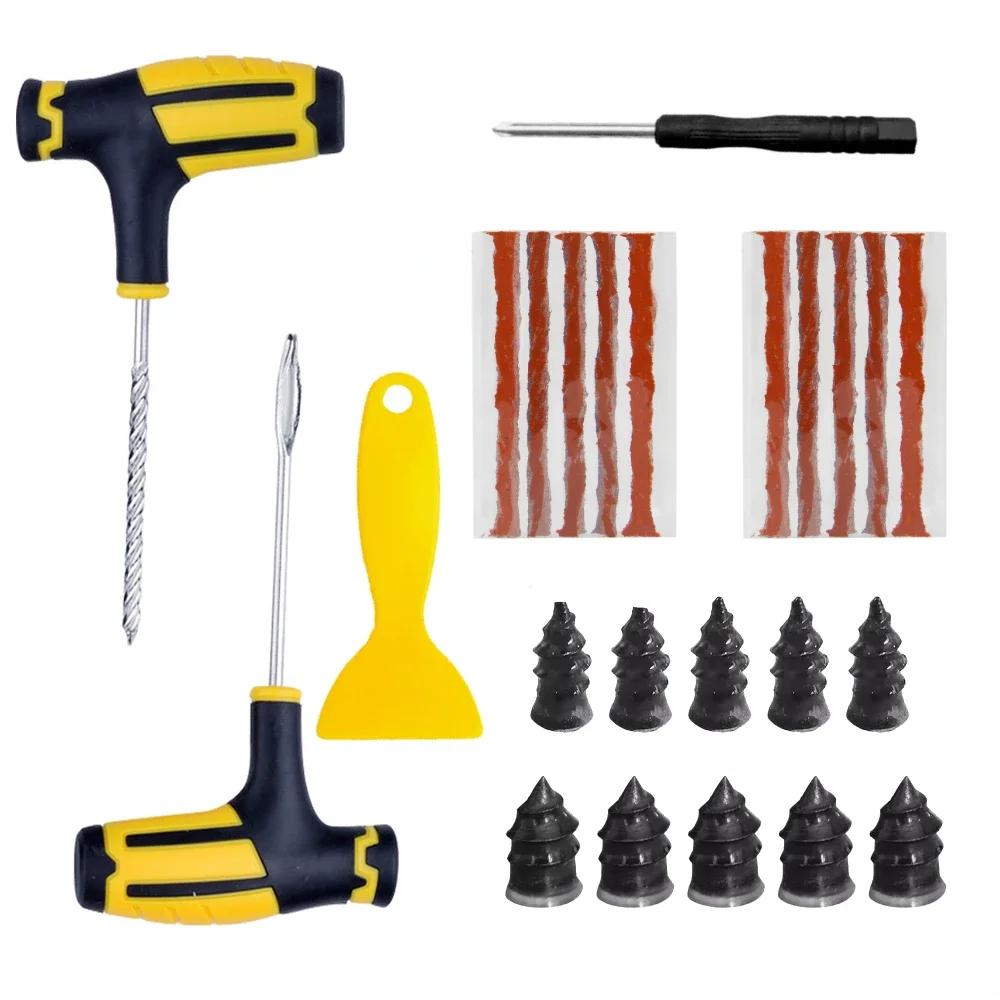 

Комплект для ремонта шин для автомобилей и мотоциклов Инструменты для устранения проколов шин Аварийный набор для ремонта проколов шин Размешивание клея Набор инструментов для ремонта