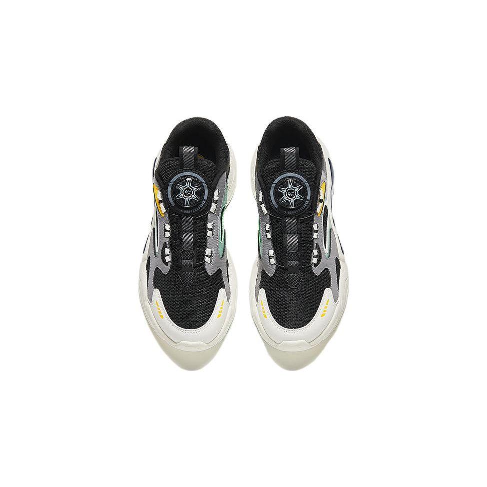 Anta Kids Cloud Escape Comfortable Versatile Non-Slip Wear-Resistant Low-Top Casual Shoes Kids Casual Shoes Black White Green 312348803-1