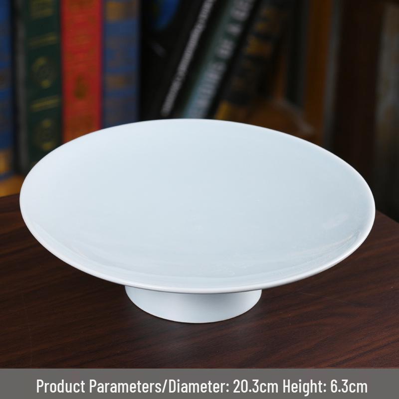 Chinese Blue & White Large Ceramic Fruit & Snack Plate for Tea & Desserts