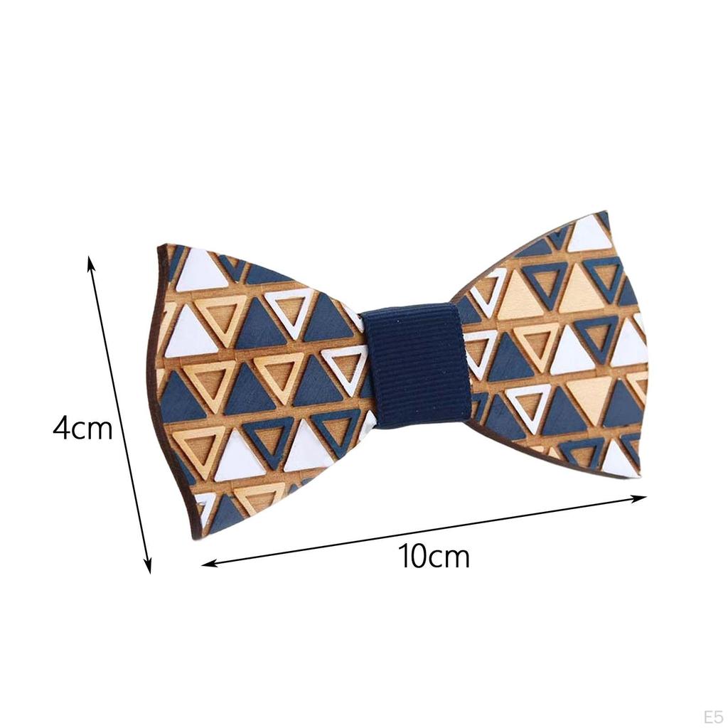 Wood Bow Tie Decoration Men Fashion for Birthday Festival Wedding Color Puzzle