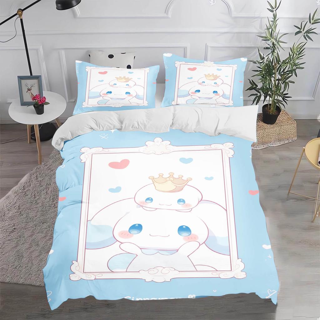 Cinnamoroll MINISO Sanrio Bedroom Children'S Bedding Set Duvet Cover Comforte Queen With Pillowcase Christmas Gifts Home