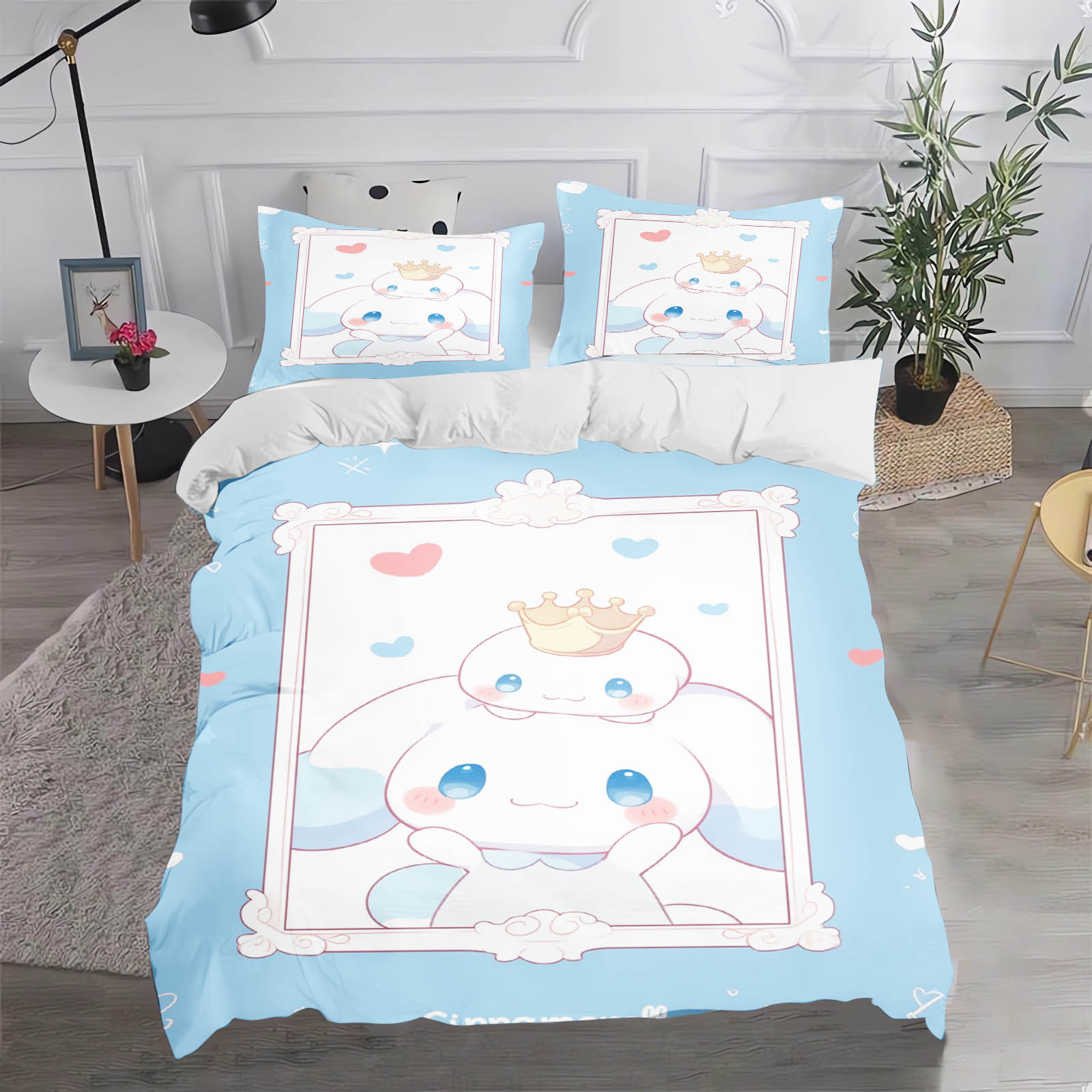 

Cinnamoroll MINISO Sanrio Bedroom Children S Bedding Set Duvet Cover Comforte Queen With Pillowcase Christmas Gifts Home EU Single(135*200cm)3pcs