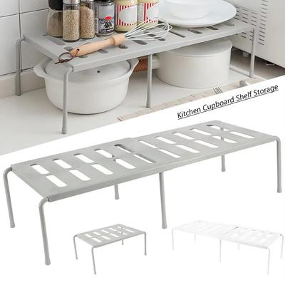 Retractable Kitchen Shelf Multifunctional Expandable Stackable Sliding Rack Space Saving Cabinets Tableware Organizer Holders