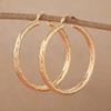 New Women's Ring Gold Plated Wave Pattern Earrings Round Earrings Luxury Jewelry Wedding Anniversary Gift
