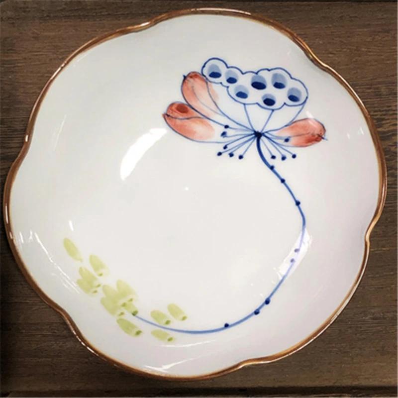 Ceramic Refreshment Tray Zen Dessert Plate Exquisite Vintage Teahouse Tea Table Fruit Tray Dishes Snack Chinese Style Fruit Tray