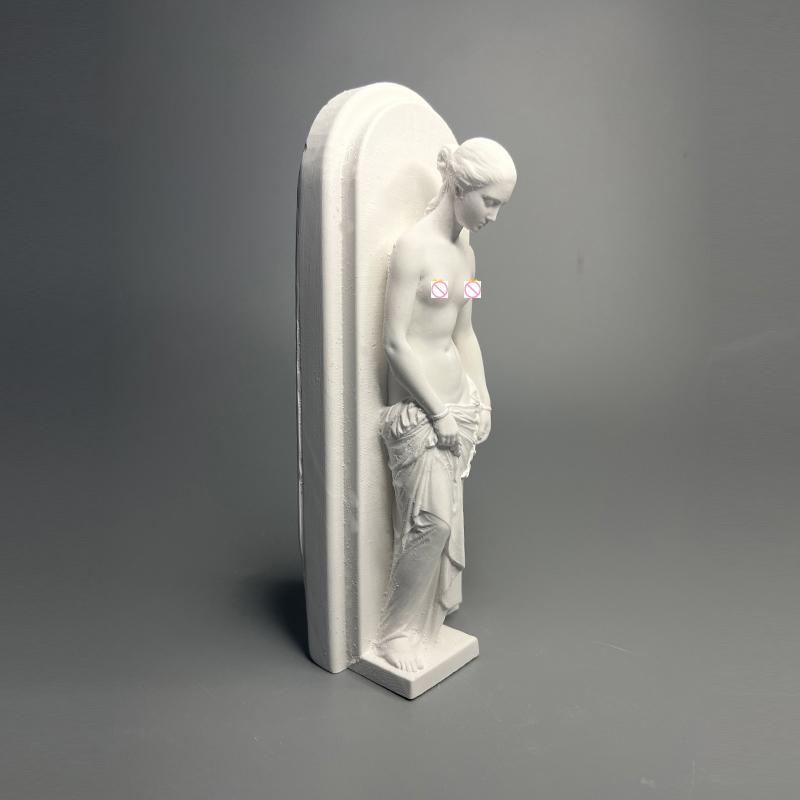Naked Bust Girl Plaster Sculpture Crafts Tabletop Bookcase Ornaments Abstract White Figure Figurines Home Decor Birthday Gifts