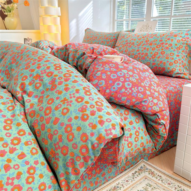 

Пододеяльник, комплект одеяла, комплект из четырех предметов, новый, стираный хлопок и конопля, 2024 г. 150x200 3pcs