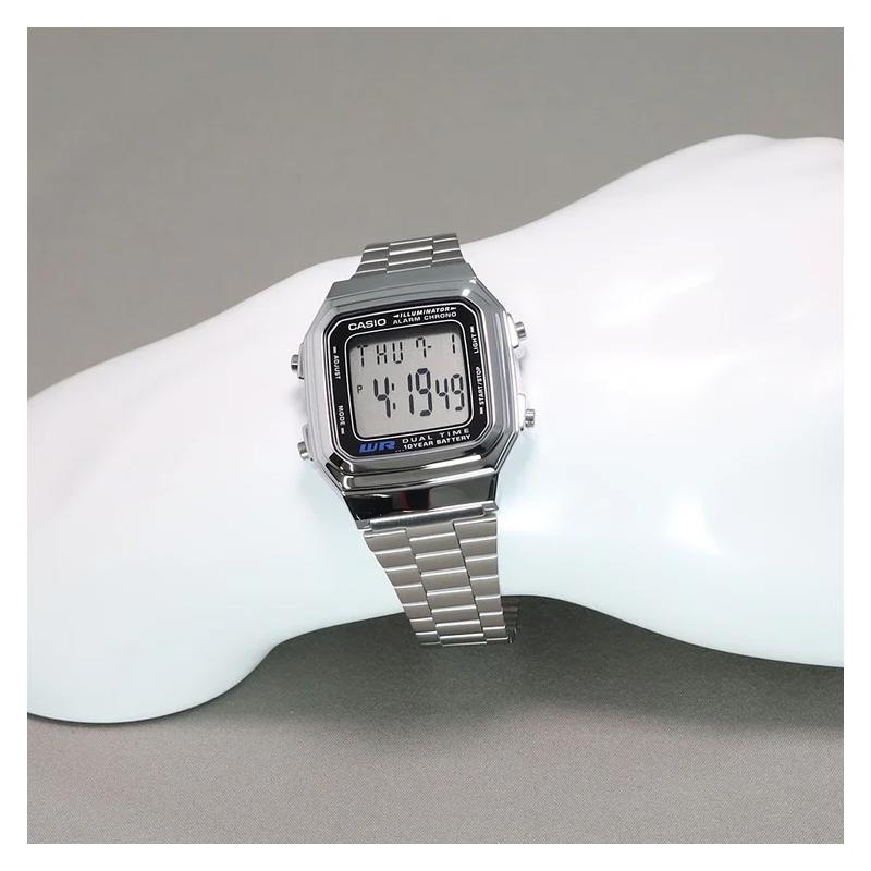 Casio STANDARD Series Retro Fashion Casual Simple Light Metal Classic Small Square Waterproof Movement Quartz Movement Stainless Steel A178WA-1AJH