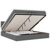 Ottoman Bed with Mattress Dark Grey 200x200 Cm Fabric