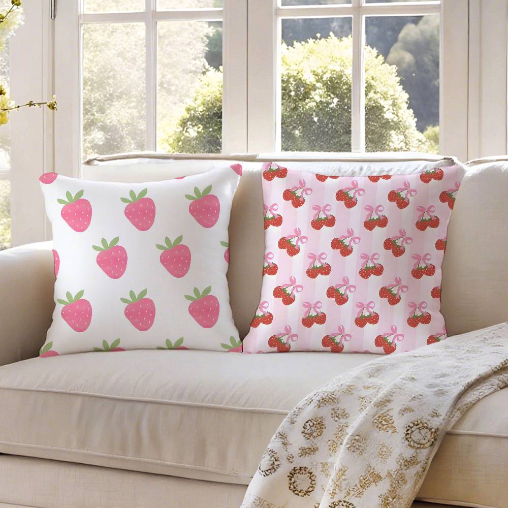 Girls For Spring Floral Ins Print Pillow Case Anti-dustmite Pillowcase Invisible Zipper Silky Short Plush Sofa Cushion Cover
