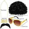Costume Jewelry Set Synthetic Curly Hair Wigs Afro Wig Sunglasses Necklace For Adult Hip Hop Cosplay Party Accessories Hair Prop