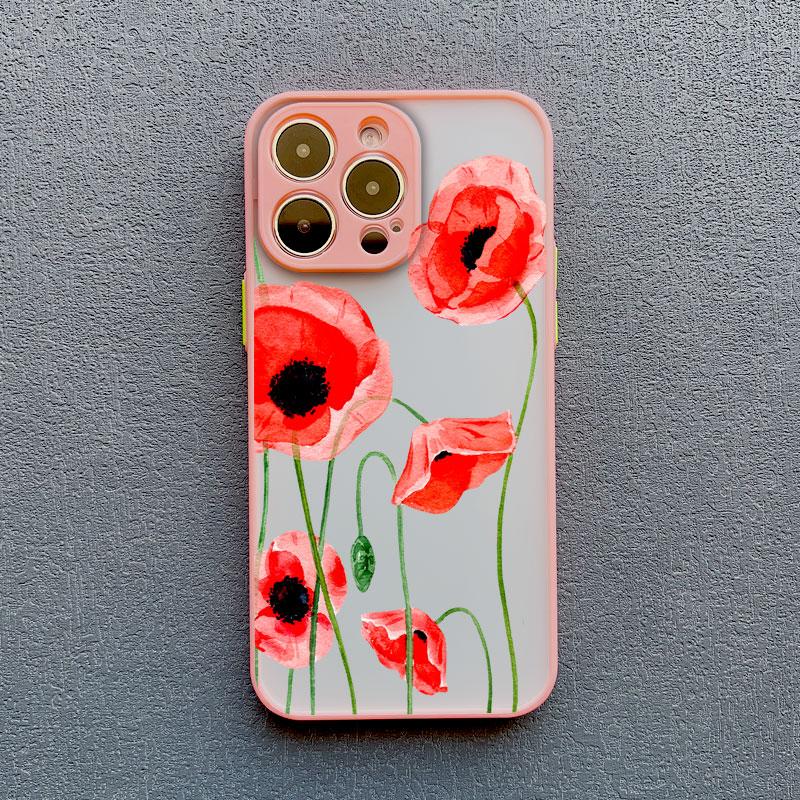 Mohnblüten Blüte Heißes Rotes Case Für iPhone 17 16 12 13 Pro Max Mini 11 14 15 Pro Max XS X XR 7 8 Plus Stoßfeste Rückseitenabdeckungen