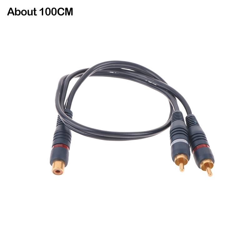 Distributor Converter Speaker Gold Cable Cord Line Cooper Wire 2 Rca Female To 1 Rca Male Splitter Cable Audio Splitter