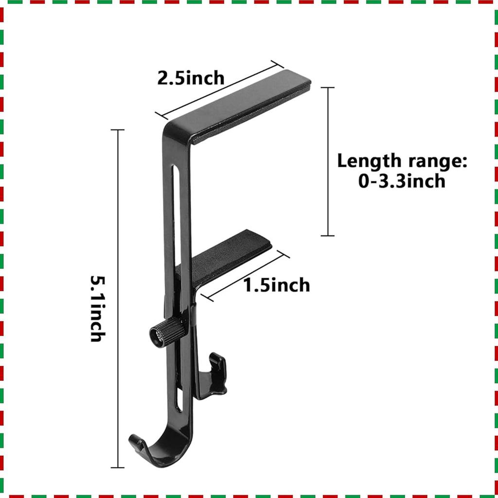 Metal Fireplace Garland Hanger with 2 Metal Hooks Mantel Hanger No Slip Mantle Hook for Hanging Stocking Garland Balls Fireplace