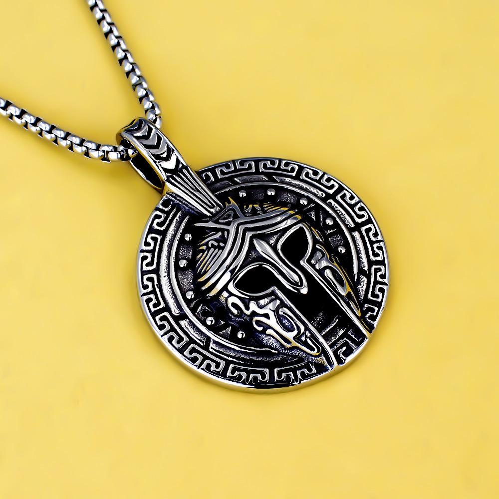 Antique Titanium Steel Viking Cross Necklace For Men Fade Resistant Pendant Jewelry