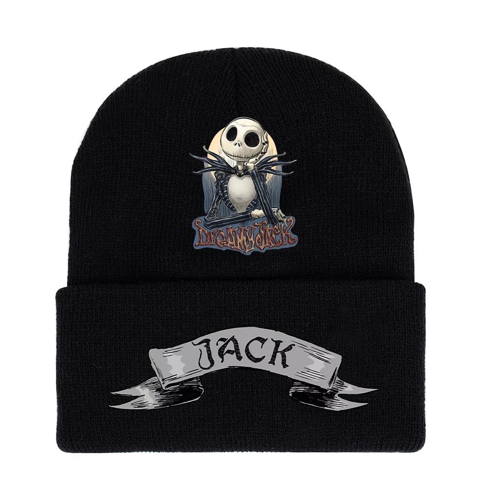 Jack Pumpkin Prince Knit Hat Colorful Halloween Print Unisex Winter Warm Cap