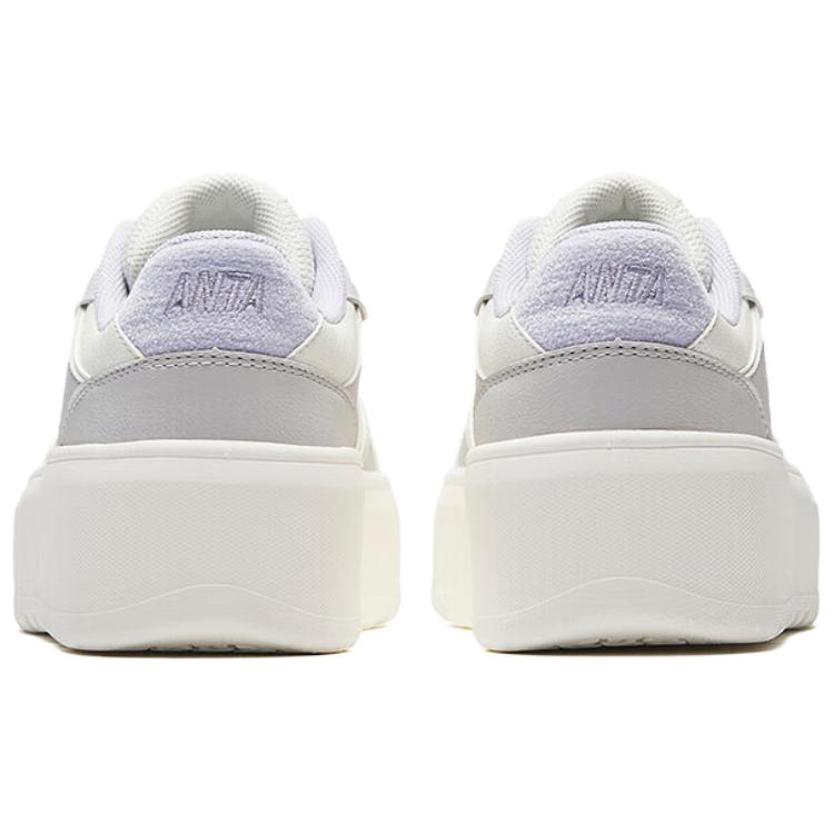 Anta Jelly 3 Abrasion Resistant Height Increasing Low top Skateboard Shoes Women's White Gray 122548031-3