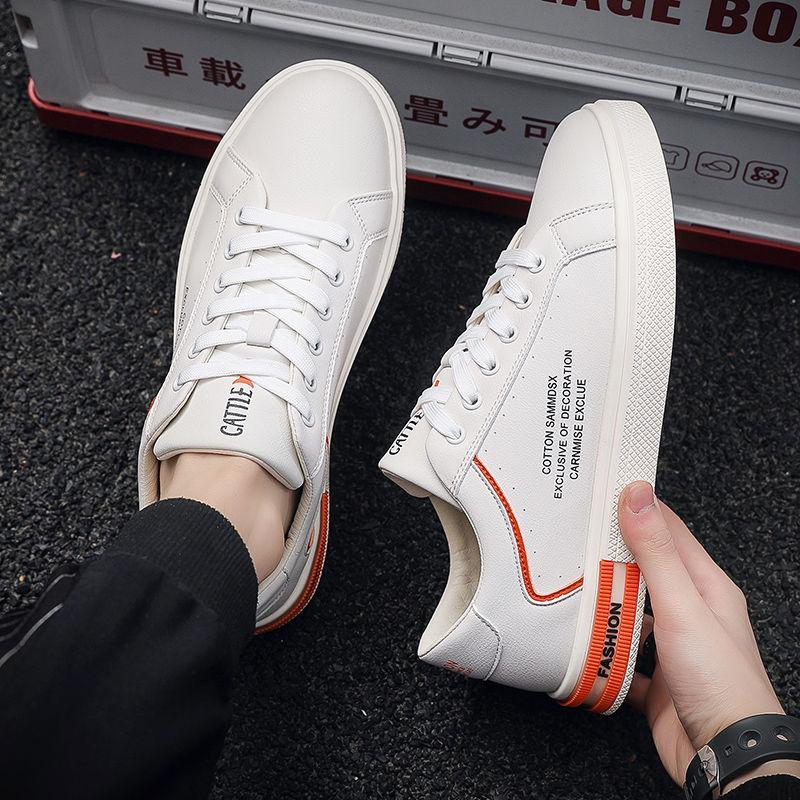 Fashion New Green White Faux Leather Shoes Men's Waterproof Sneakers Run Sports Gym Shoes Man Casual Trainers Boys Tenis Male Sneakers