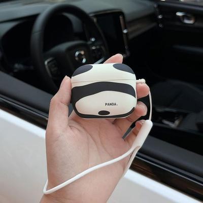 AirPods Pro 2 Case - Panda Pattern - Soft Silicone - Shockproof - Anti-Scratch - Lanyard