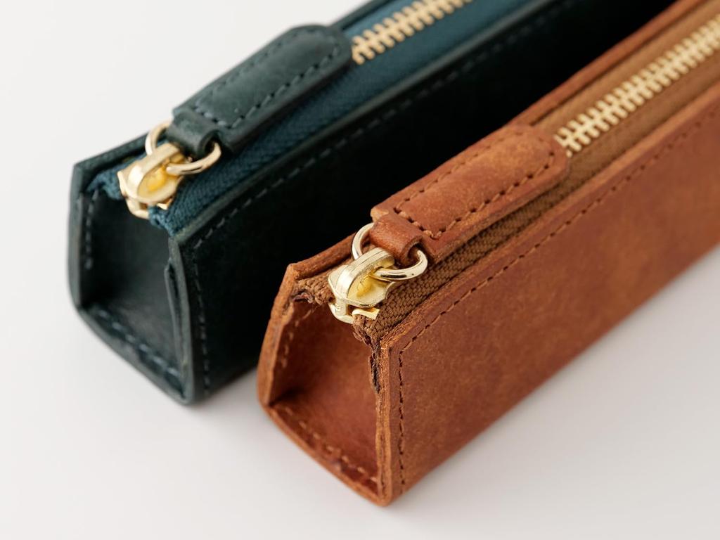 Slip-On PB Zipper Pen Case, Mini, Navy (IPV-4501), Genuine Italian Leather, Holds 1-2 Fountain Pens