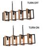Rustic 4-Light Wood Pendant Chandelier – Farmhouse Ceiling Lamp for Dining, Island, & Living Room
