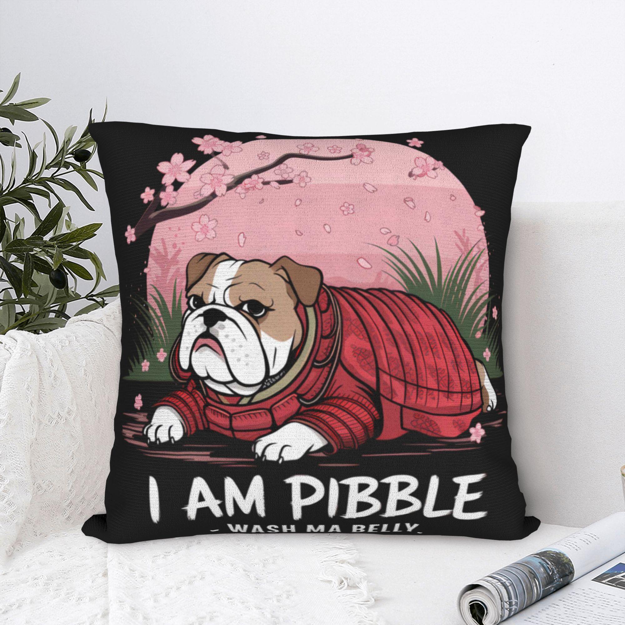Fine Glasses Unisex Meme Cute Funny Dog Animal Humor Pitbull Pibble Pillow Cover Kawaii Pillow Case For Sofa Car Home Decor Soft Cushion Cover Gift
