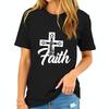 Stylish Black Cotton Short Sleeve TShirt with Ornate Cross Unisex T-Shirt