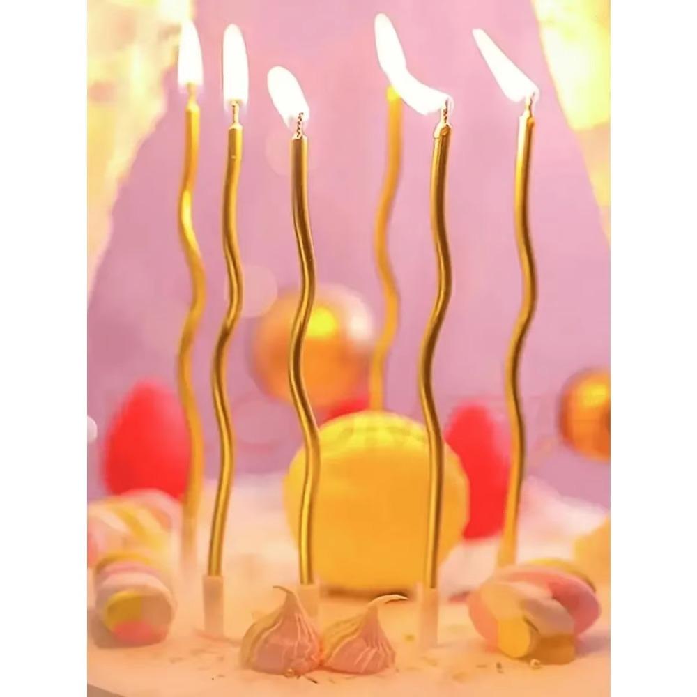 6/pcs10/20setBirthday Candles Spiral Cake Candles Long Thin Cake Candles For Wedding Party And Cake Decoration