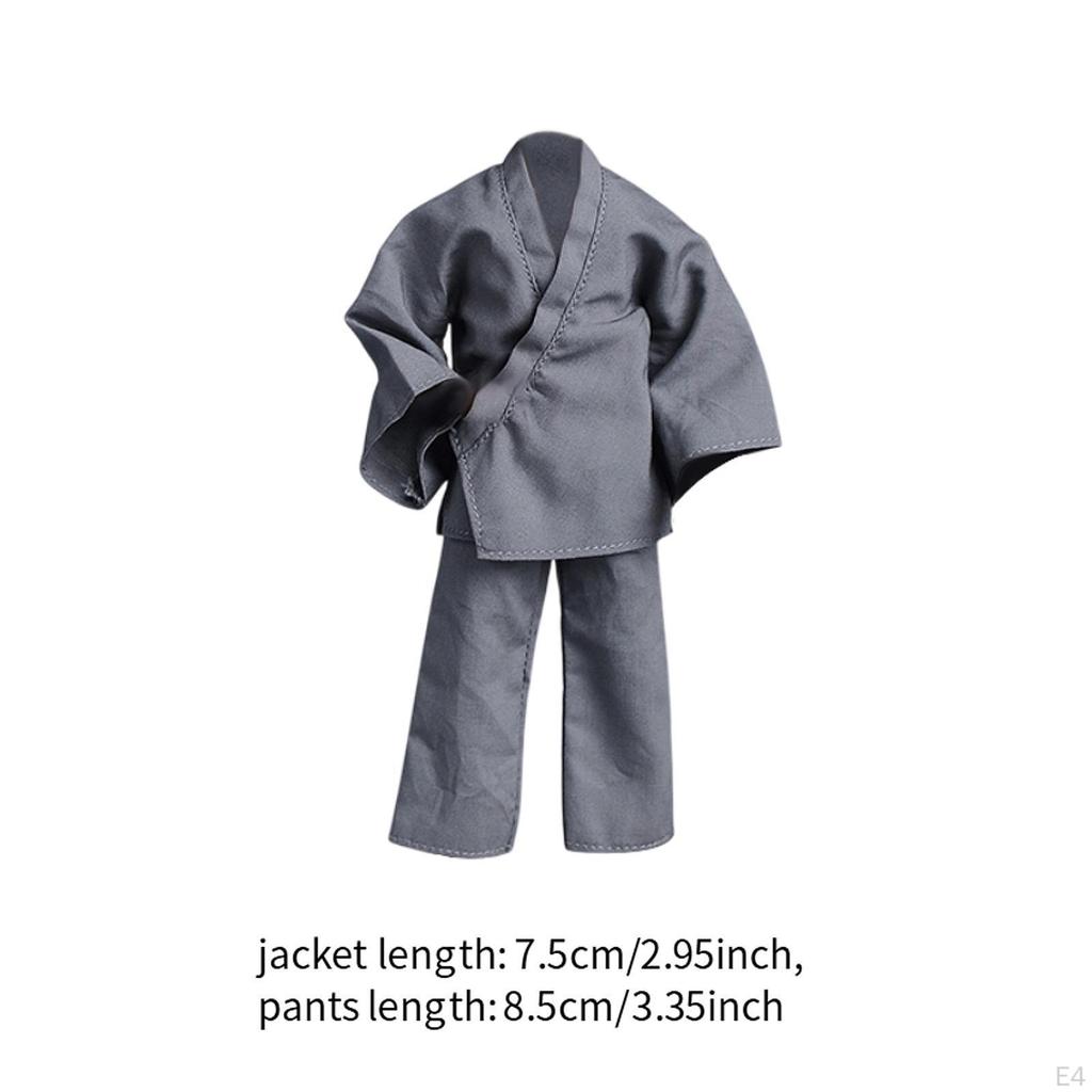 2 Pieces 1:12 Male Figure Costume Pants and Coat Miniature for 6'' Inch Figures Accessories