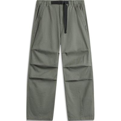 Li Ning CF Suo Solid Color Straight Loose Fashion Casual Pants Men Bottoms Luo-Yan-Green AKXU523-1
