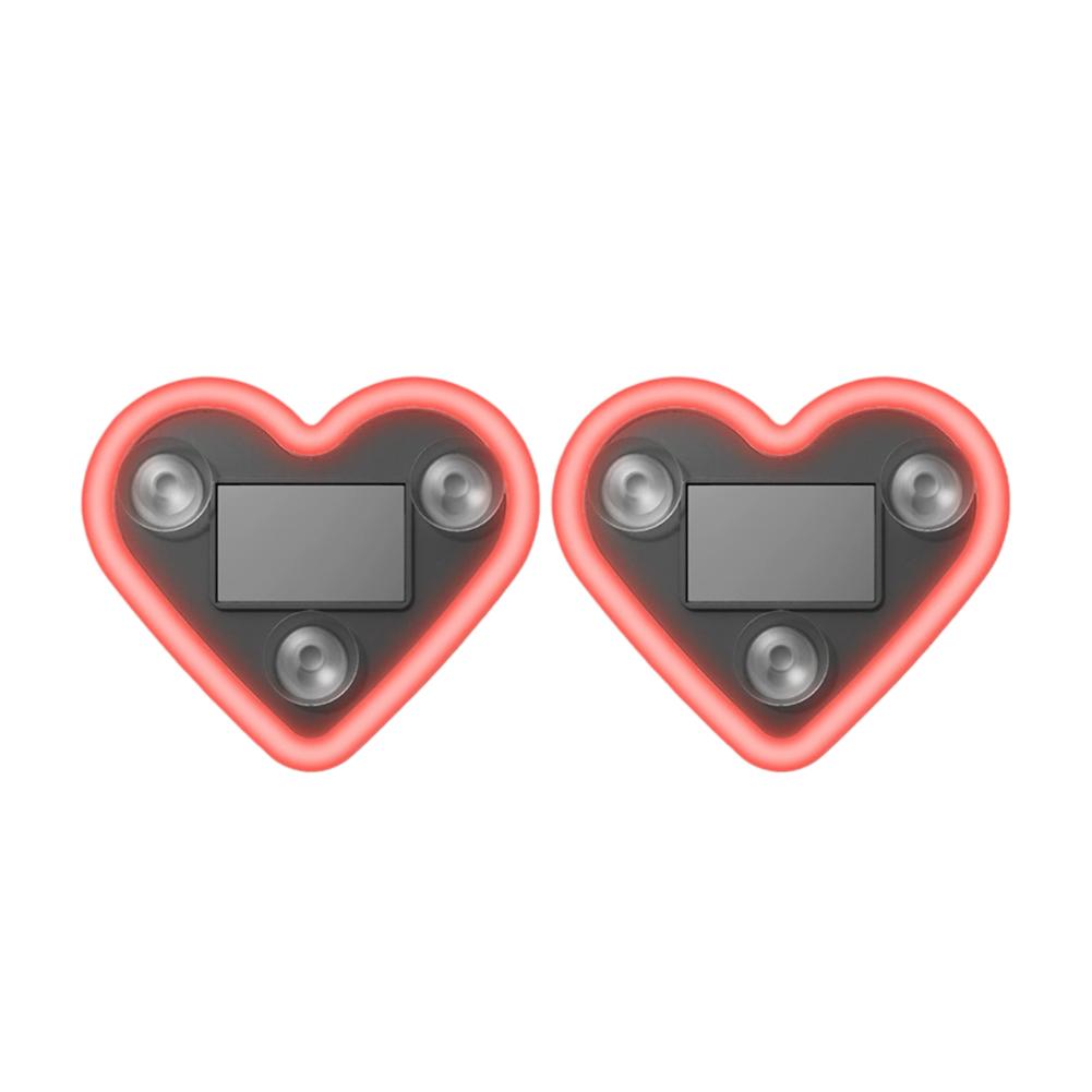 Car Solar Heart Shaped Atmosphere Light USB Charging Wiring Free LED Neon Lamp For Triangle Window Interior Decoration Gift