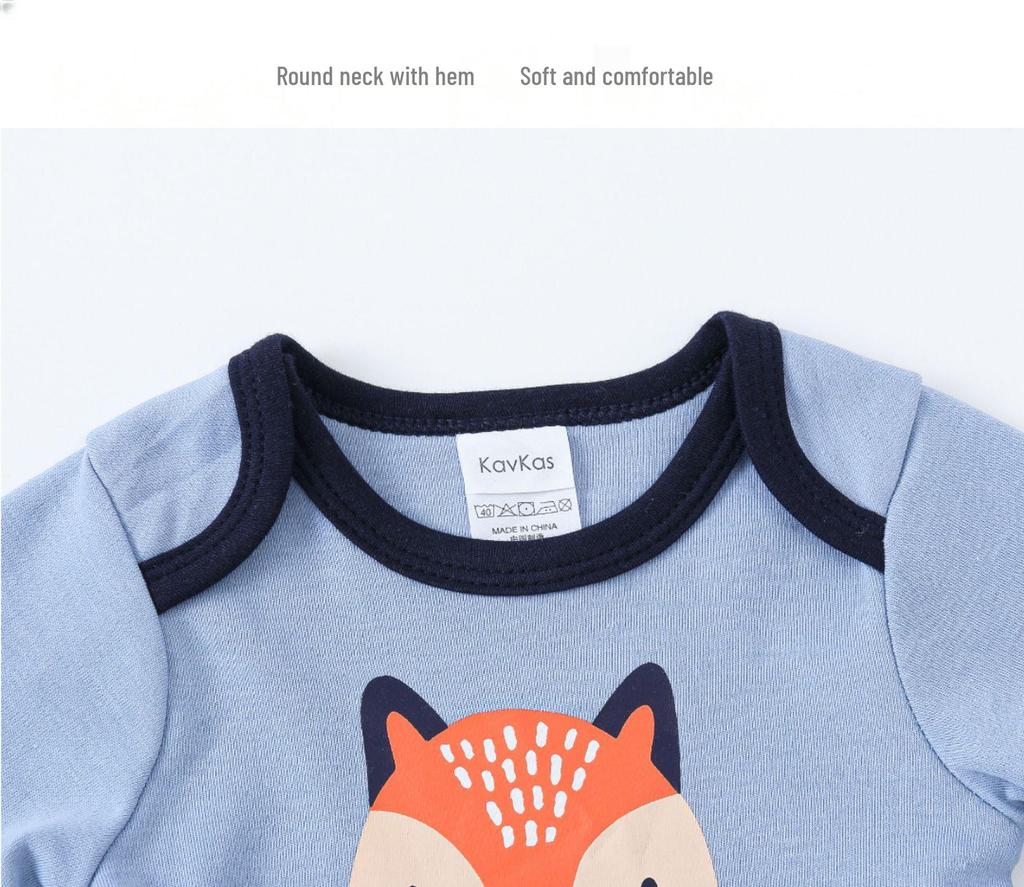 2026 Newborn Cotton Long-Sleeved Cartoon Bodysuit - Baby Boy Jumpsuit