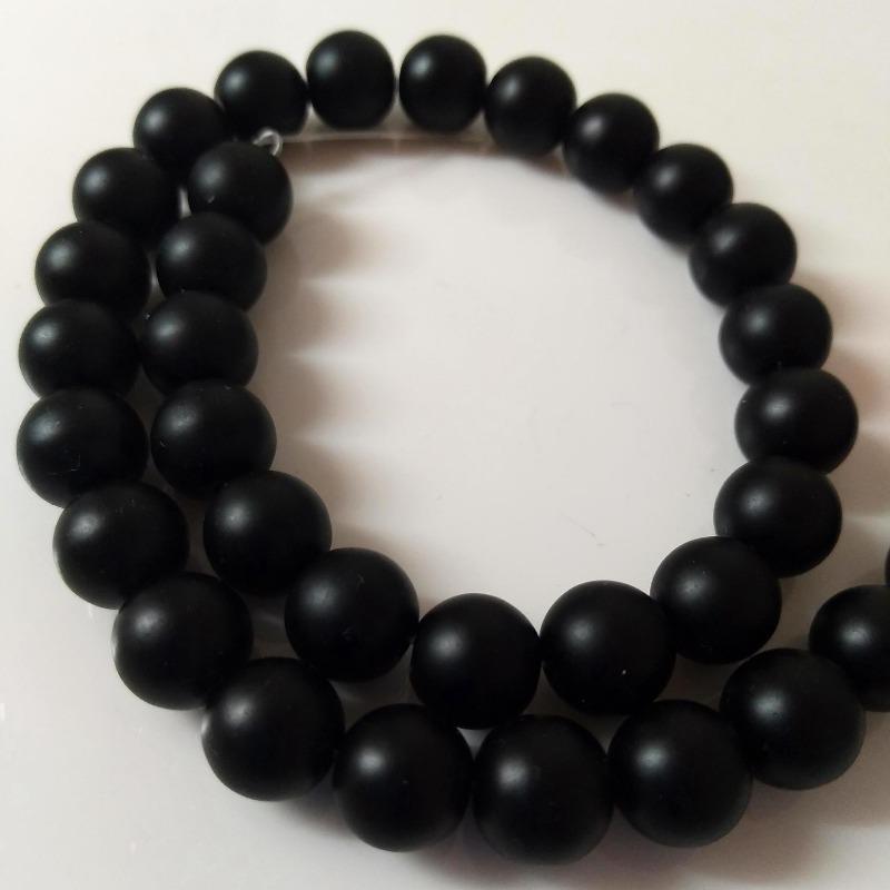 Natural Stone Gemstone Black Frosted Opal Stone Beads Natural Bead for Making Jewelry