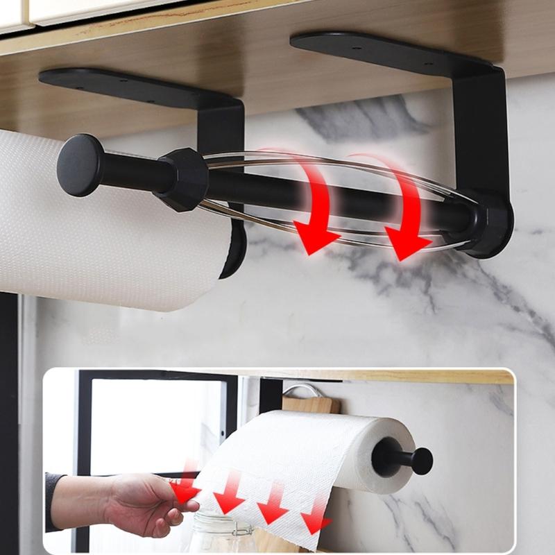 Modern Dampening System Under Shelf Kitchen Organizers For Paper Towels Aluminum Foils Rolls Rustproof Nonrust Steel Wall Mounted Dispenser