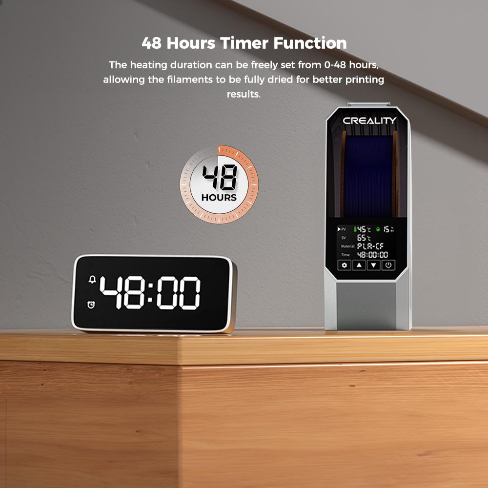 Creality Space Pi Filament Dryer Plus - Advanced PTC 360° Heating, 48H Timer LCD Touchscreen, Fits 1.75/2.85mm Filaments