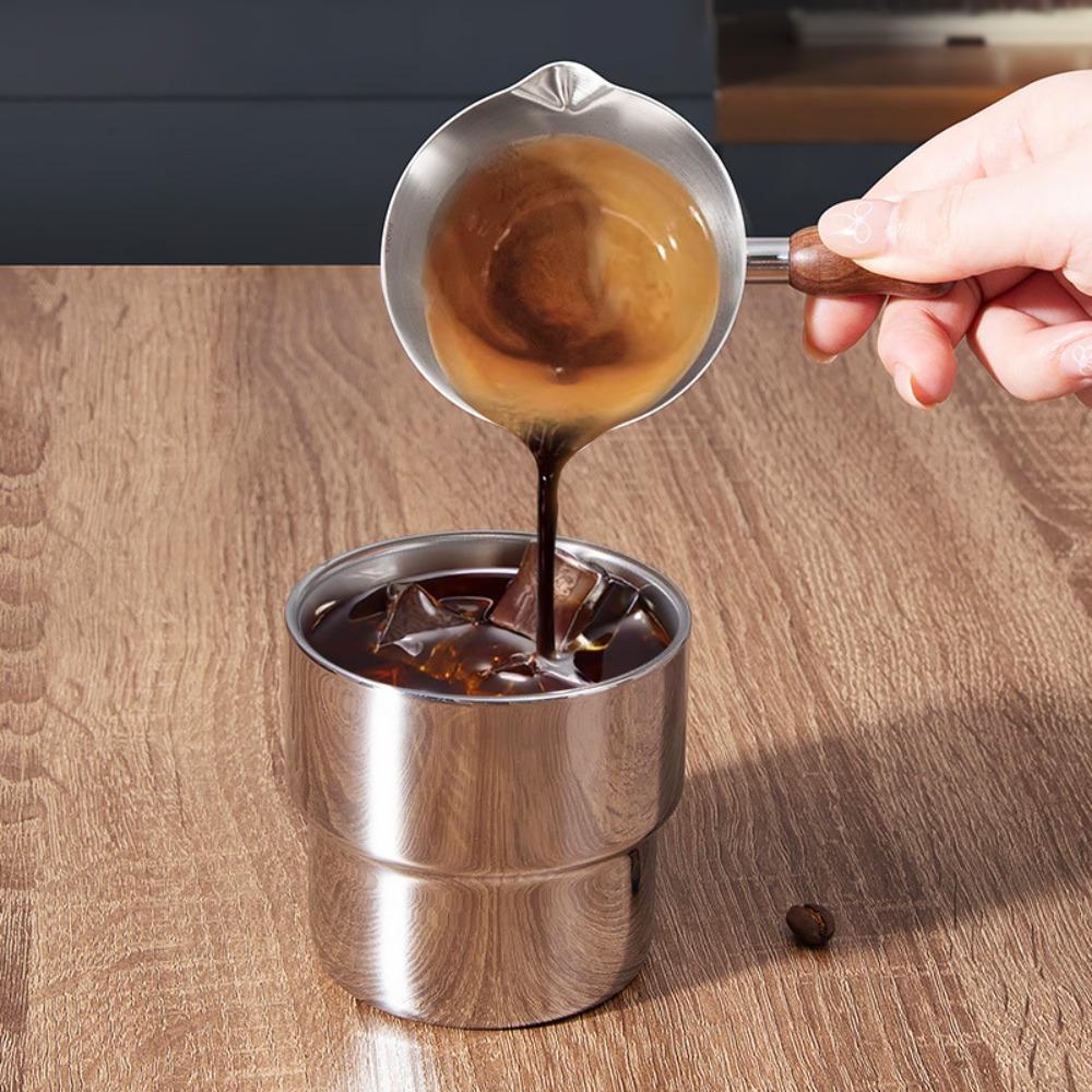 304 Stainless Steel Espresso Measuring Cup with Scale Coffee Pouring Cup  Restaurant