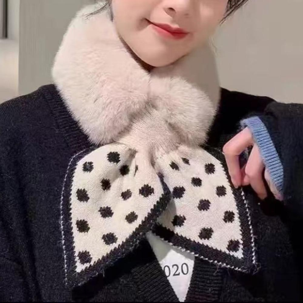 1Pc Winter Korean Version Of Women'S Scarf Knitted Neck Circumference Neck Collar Thickened Internet Celebrity Fur Collar Ins