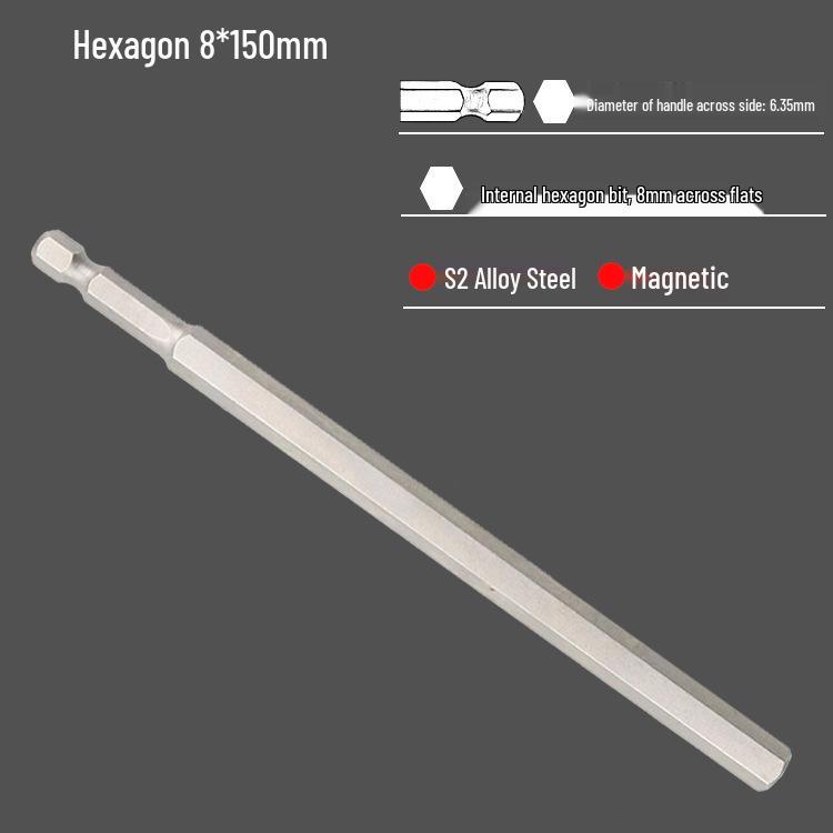 S2 Air Impact Hex Socket Bit Set, Pneumatic & Electric Screwdriver, 1/4 Strong Magnetic