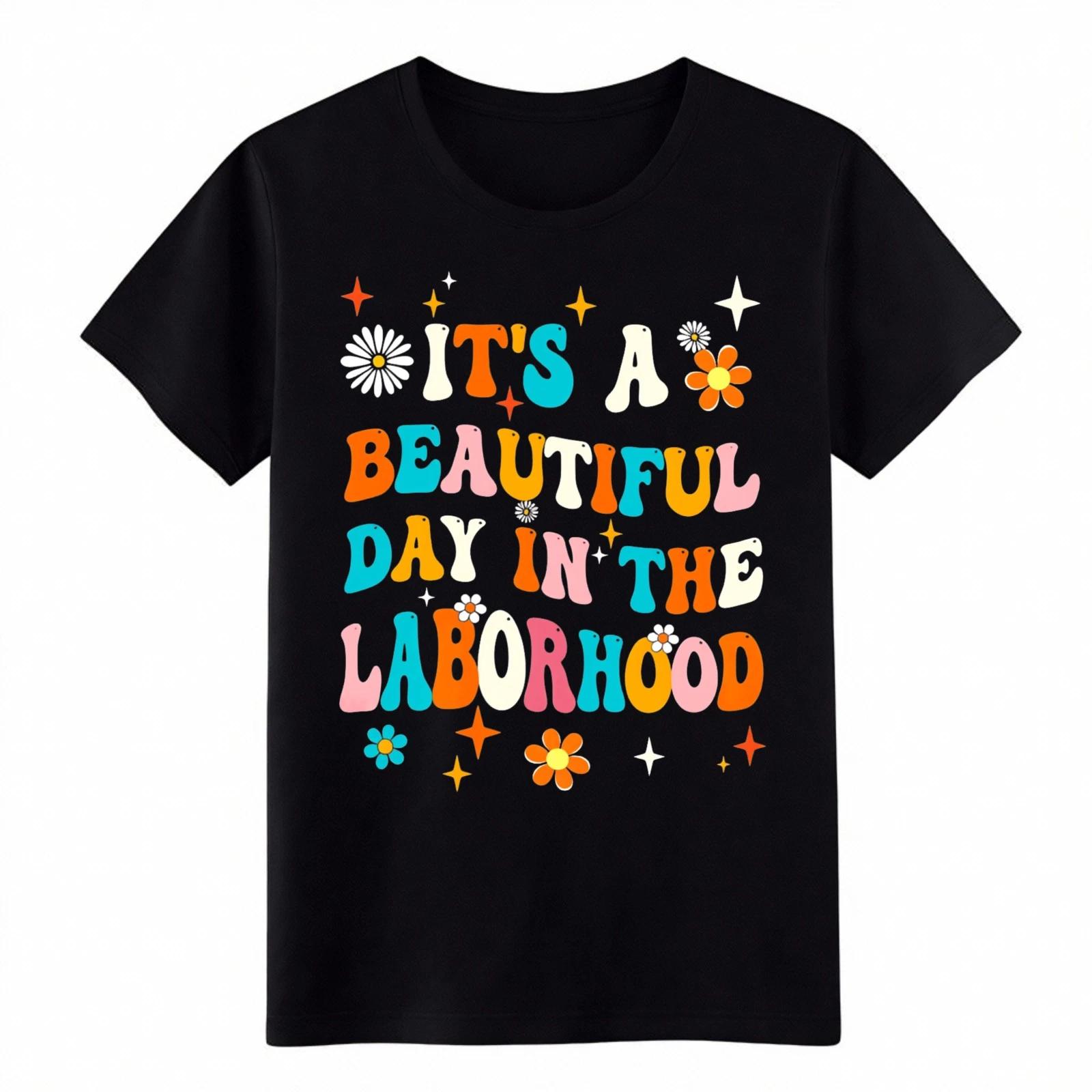 

Beautiful Day In The Laborhood Nurse T-Shirt, Retro OB Nurse Graphic Tee 3XL