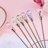 HANYANG Creative 430 Stainless Steel Long Handle Diamond Ice Spoon Bar Honey Stirring Spoon Household Spoon Stainless Steel Spoon