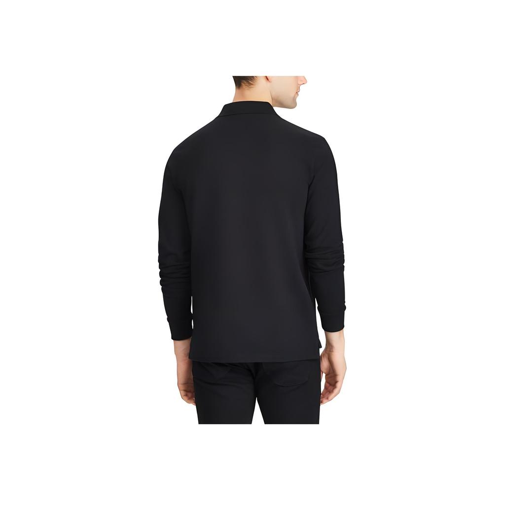Polo Ralph Lauren Solid Color Big Pony Embroidered Logo Long Sleeve Polo Shirt Men Tops Black 710671951-002