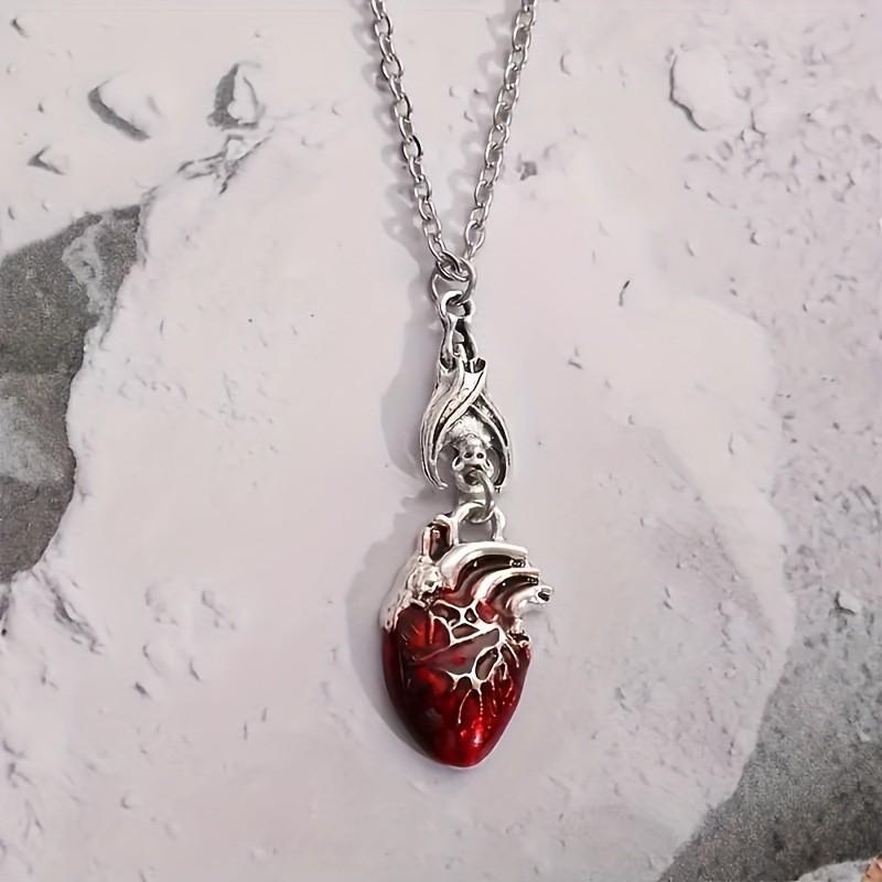 Batshaped Heart Pendant Necklace With Gothic Bohemian Style For Women
