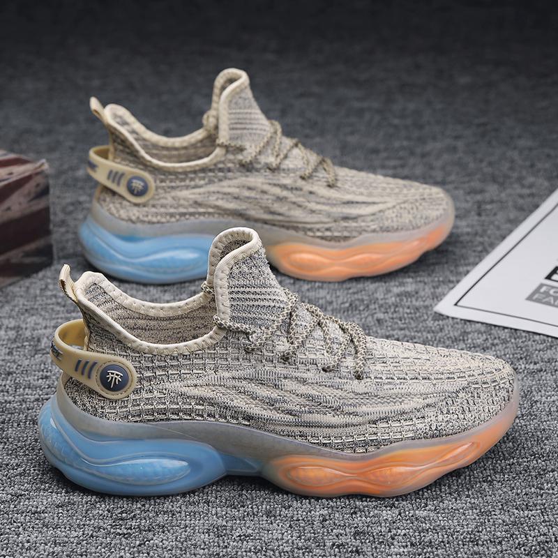 

Мужские летние туфли Coconut из дышащей тонкой сетки с сетчатым плетением, мужские повседневные кроссовки для бега, спортивные, нескользящие, черные, модные 44 бежевый