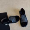 Sheepskin Version~ Retro Casual Hollowed-out Open-toed Sandals Women's Summer New Versatile Soft-soled Heightening Roman Shoes