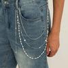Vintage Perlenketten Brosche Hosenketten Metall Mehrschichtiges Halsketten Quastenketten Pin Anzug