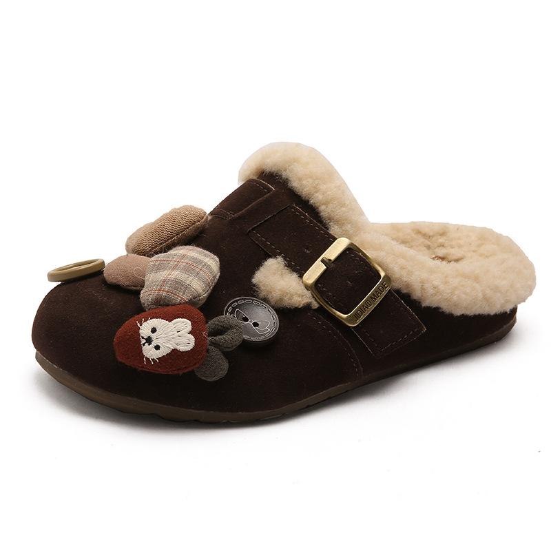 

Cute snow boots, thick-soled plush shoes, and half-towed cotton shoes in winter 40