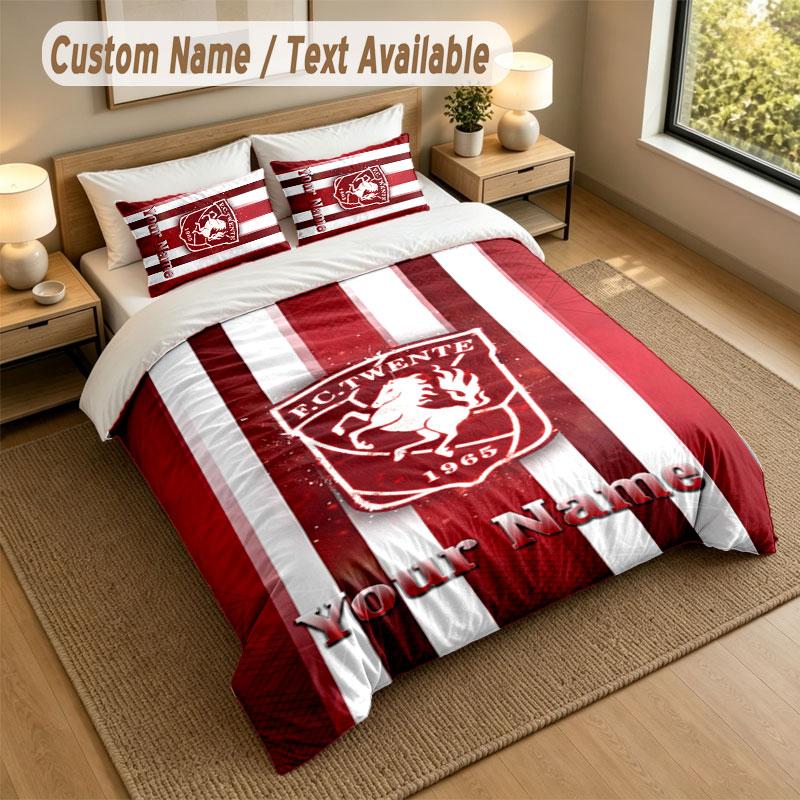 Set Biancheria da Letto 1 Copripiumino 2 Federe Stampa FC Twente Morbido Tessuto per Letto Decorazione Camera da Letto