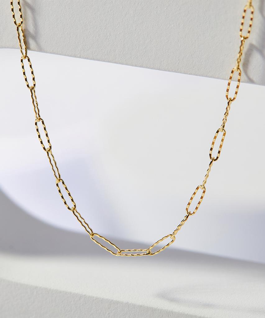 Helene Jewelry 14K 18K Nemo Square Chain Gold Necklace (Type B)
